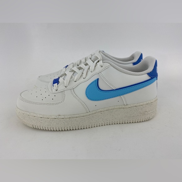 Nike Air Force 1 LV8 White Blue Youth 7Y GS Sneakers Double Swoosh DQ0359 100 - Picture 10 of 12